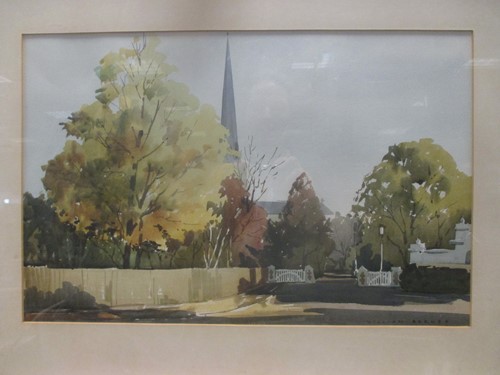 Lot 508 - William Barnes, Street Scene, watercolour 43 x...