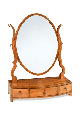Lot 479 - A George III satinwood table mirror