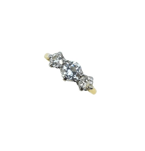 Lot 161 - A three stone diamond ring