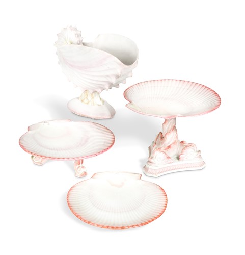 Lot 422 - A 19th century Wedgwood 'wreathed shell' pattern service, circa 1875