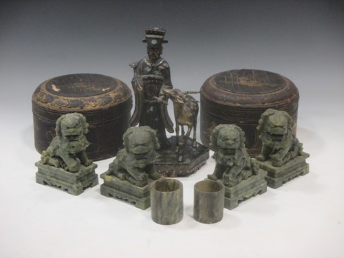 Lot 98 - A 19th century Chinese bronze and mother of...