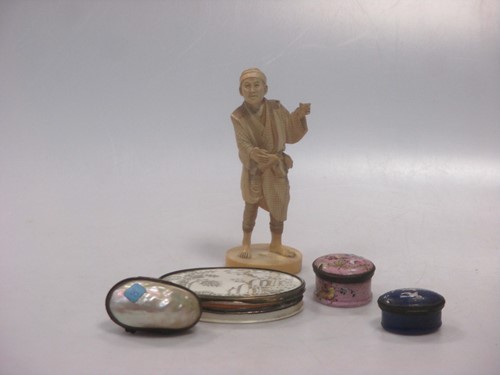 Lot 14 - An 18th century ivory and white metal banded...