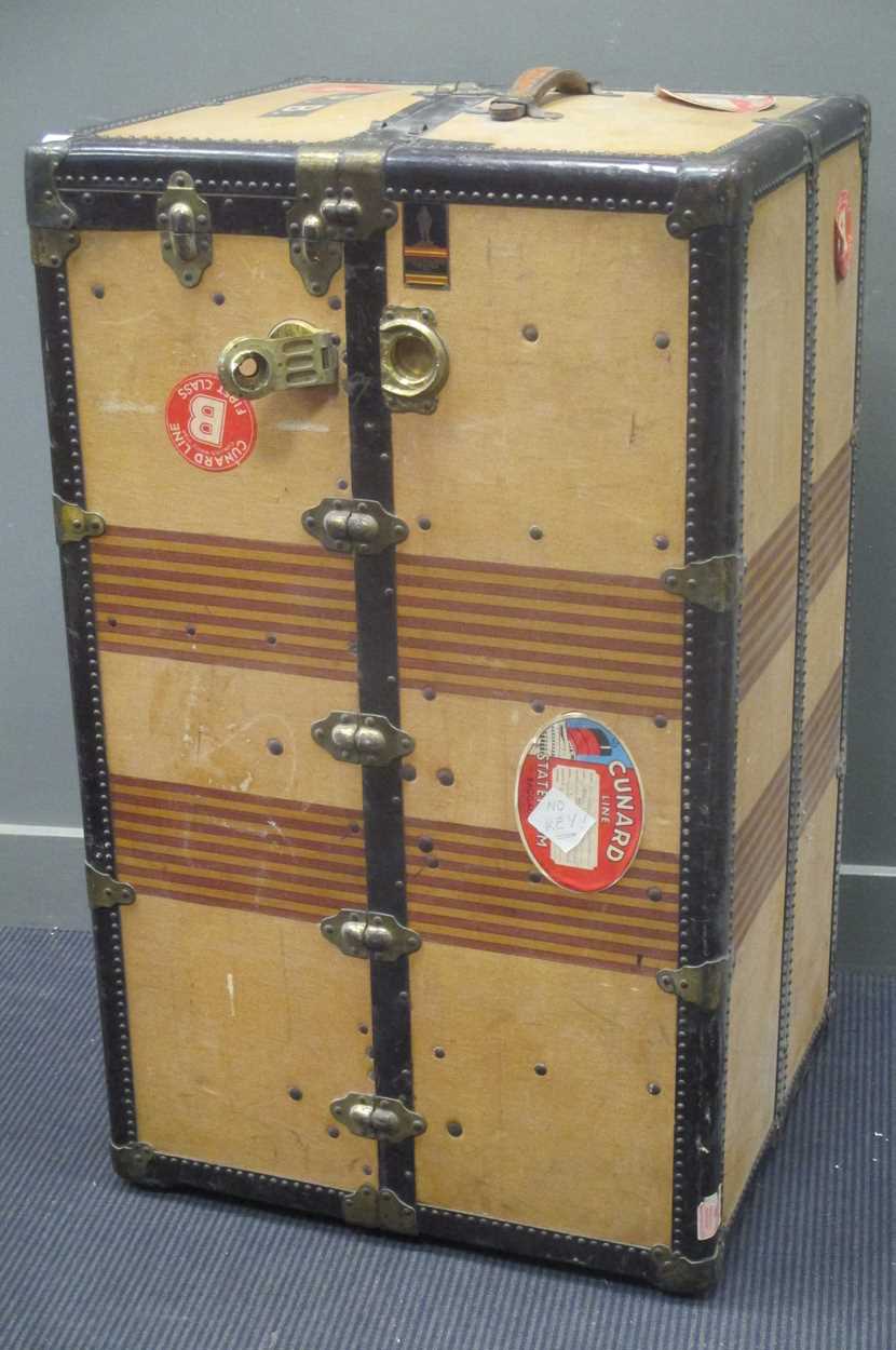 Lot 365 - An Oshkosh early 20th century wardrobe trunk...