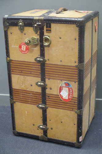 Lot 365 - An Oshkosh early 20th century wardrobe trunk...