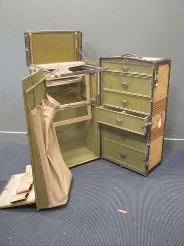Lot 365 - An Oshkosh early 20th century wardrobe trunk...