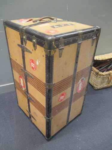Lot 365 - An Oshkosh early 20th century wardrobe trunk...