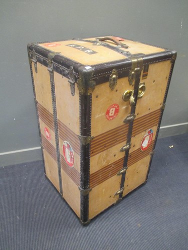 Lot 365 - An Oshkosh early 20th century wardrobe trunk...