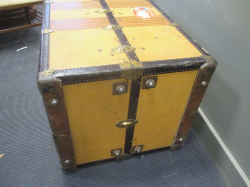 Lot 365 - An Oshkosh early 20th century wardrobe trunk...