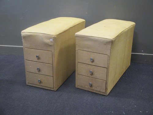 Lot 400 - A pair of mid-20th century upholstered bedside...