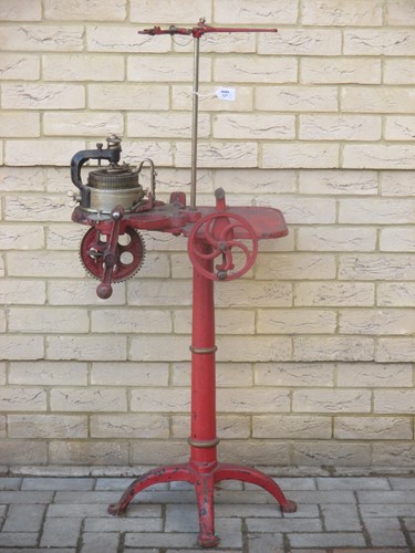 Lot 127 - A Harrison patent sock knitting machine and...