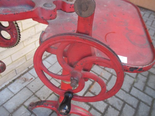 Lot 127 - A Harrison patent sock knitting machine and...