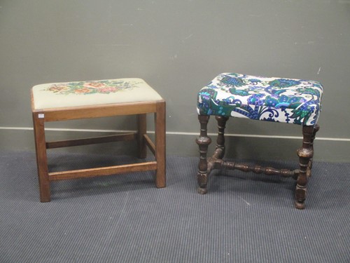 Lot 337 - A 19th century mahogany stool with drop in...