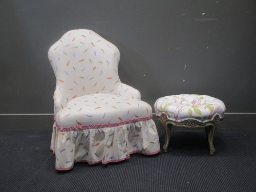 Lot 328 - A Victorian nursing chair together with a...