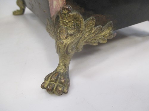 Lot 154 - A late 19th century black marble mantel clock,...
