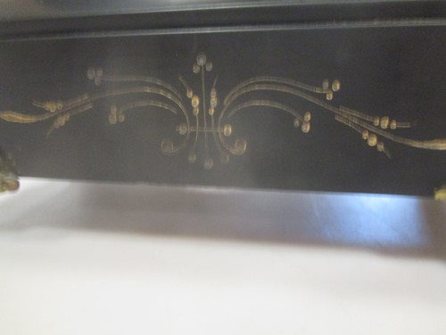Lot 154 - A late 19th century black marble mantel clock,...