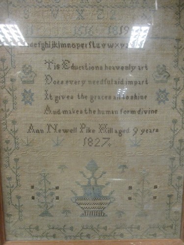 Lot 275 - A 19th century sampler, stitched with the...