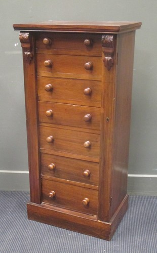 Lot 376 - A 19th century rosewood Wellington chest of...