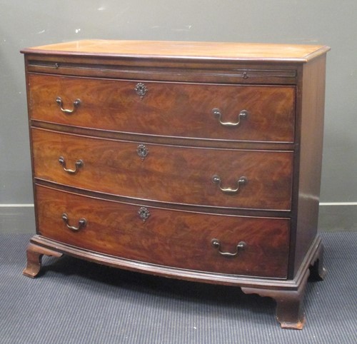 Lot 324 - A 19th century mahogany bow front chest of...