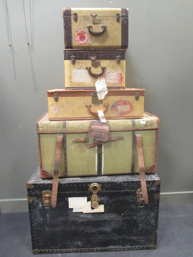 Lot 431 - A mid 20th century travel trunk together with...