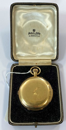 Lot 296 - Baume & Co - An 18ct gold minute repeating chronograph 'up and down' full hunter pocket watch