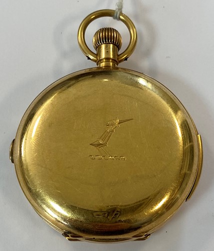 Lot 296 - Baume & Co - An 18ct gold minute repeating chronograph 'up and down' full hunter pocket watch