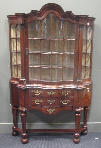 Lot 402 - A 19th century walnut Dutch vitrine, 165 x 108...