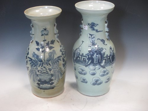 Lot 156 - A blue and white vase, previously retailed by...