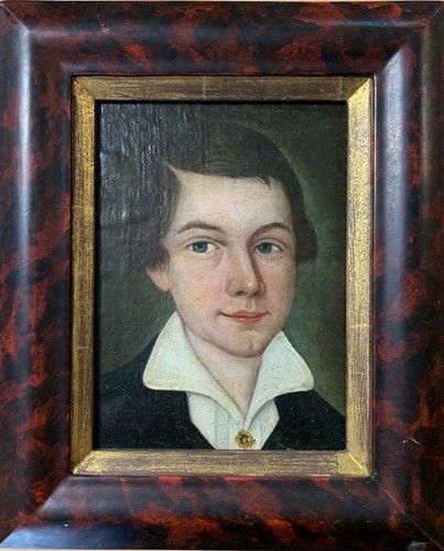 Lot 236 - English school, Portrait of a boy, head and...