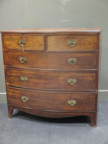 Lot 323 - A 19th century mahogany bowfront chest of...
