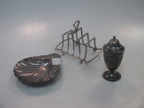 Lot 417 - An 18th century silver spice caster, together...