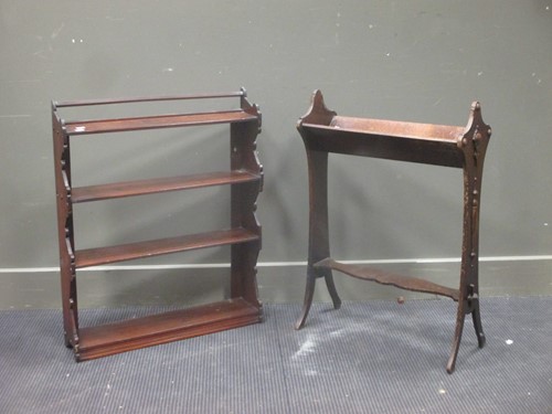 Lot 325 - A 19th century mahogany open hanging shelf, 76...
