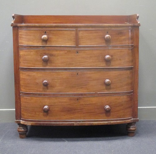 Lot 339 - A 19th century bow front chest of drawers,...