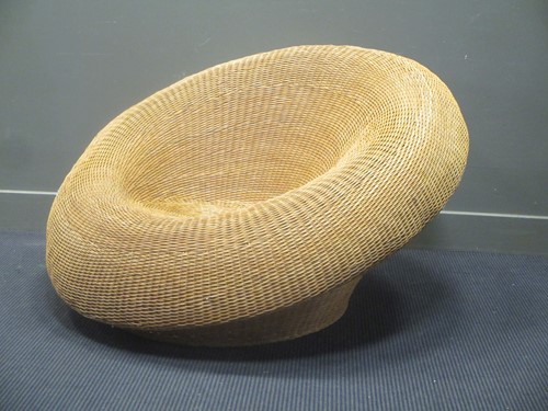 Lot 415 - A 1970's Habitat wicker chair, of mushroom form