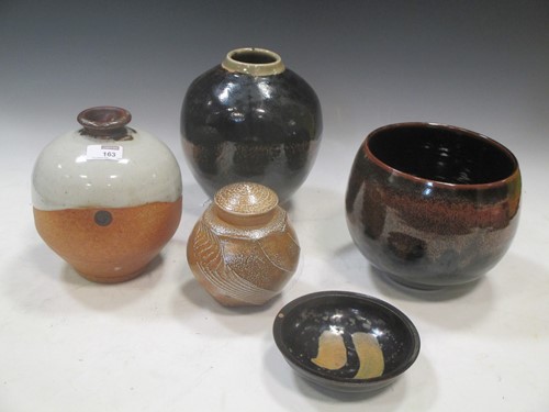 Lot 163 - A collection of various studio pottery vases...