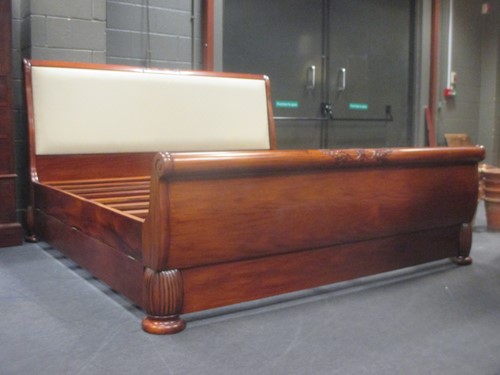 Lot 399 - A 20th century Emperor size mahogany sleigh...