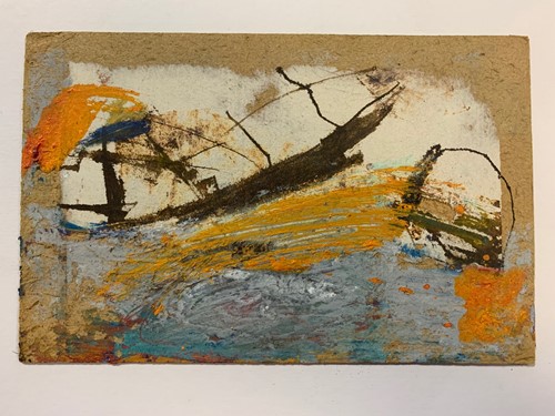 Lot 287 - A mixed media collage, 'The Forgotten', titled...