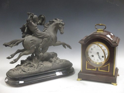 Lot 166 - George III style mahogany bracket clock, dial...
