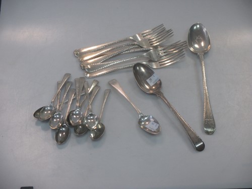 Lot 410 - Eleven 18th century silver teaspoons together...