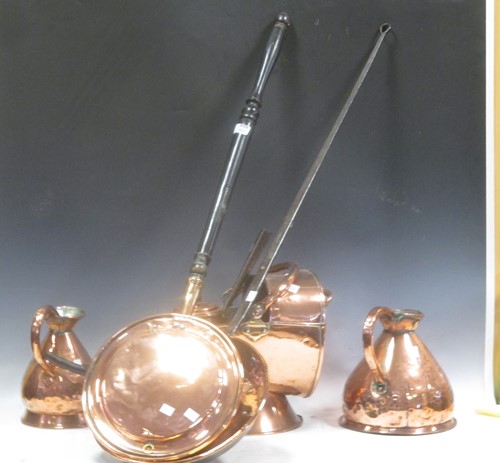 Lot 683 - A collection of copper wares, including coal...