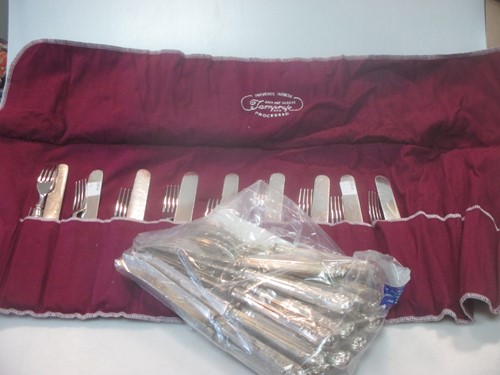 Lot 418 - 9 pairs of silver plated and mother of pearl...