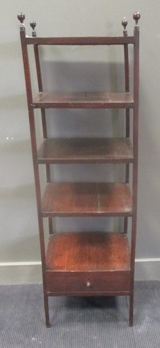 Lot 587 - 19th Century stained pine 4 tier whatnot 148 x...