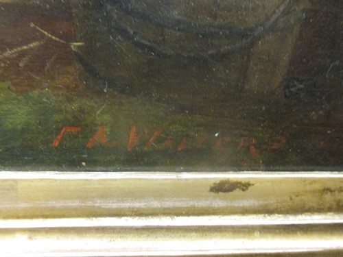 Lot 464 - F A Walters (fl. 19th Century), Cows in a barn...