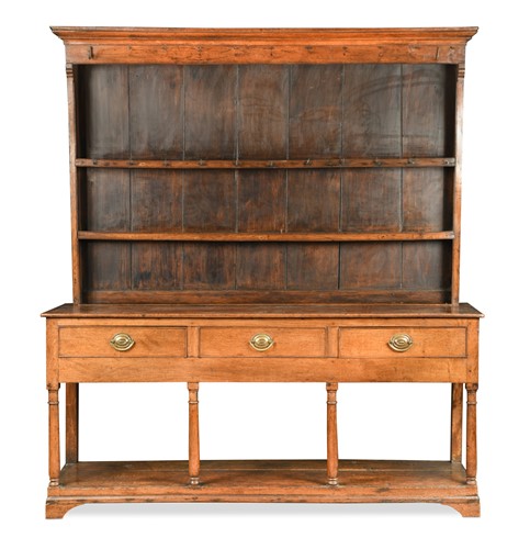 Lot 443 - An oak and pine Welsh dresser, early 19th century