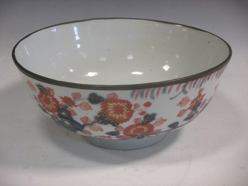 Lot 50 - Chinese “Imari” porcelain bowl, associated old...