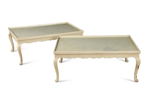 Lot 608 - A pair of painted low tables, 20th century