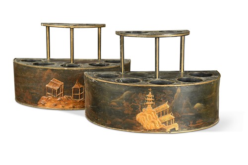 Lot 556 - A pair of Regency japanned flower boughs