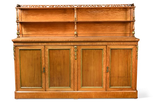 Lot 586 - A Victorian satinwood side cabinet