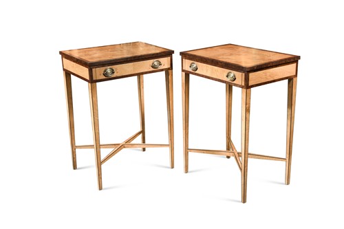 Lot 541 - A pair of cluster burr oak side tables, modern