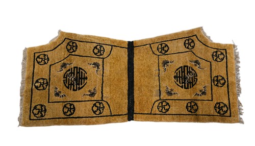 Lot 155 - A Sino-Tibetan silk mix saddle cloth, circa 1900-1920