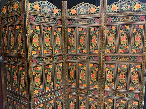 Lot 529 - Chinese screen in four segments, each 51cm...